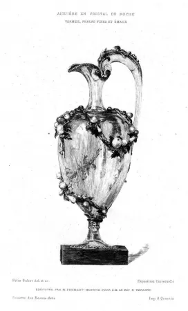 版画 Buhot - Aiguière en cristal de roche