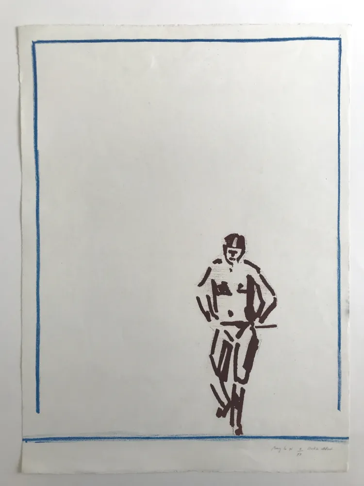 石版画 Buraglio - Station debout