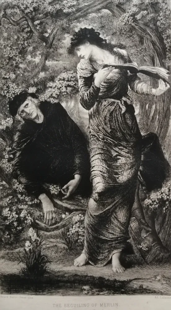 蚀刻版画 Burne-Jones - The Beguiling of Merlin