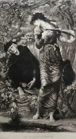 蚀刻版画 Burne-Jones - The Beguiling of Merlin