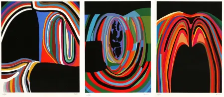 丝网印刷 Burri - Trittico B