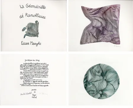 插图书 Bury - André MARTEL : LA GÉOMÉTRILLE DÉ RAMOLLISSES. Textures paralloïdes d'André Martel vec dé mollimages de Pol Bury (1975)