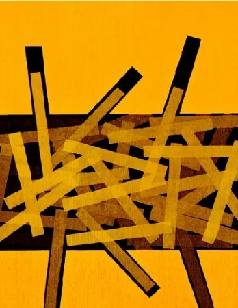 蚀刻版画 Bury - Quatre bâtons entre deux