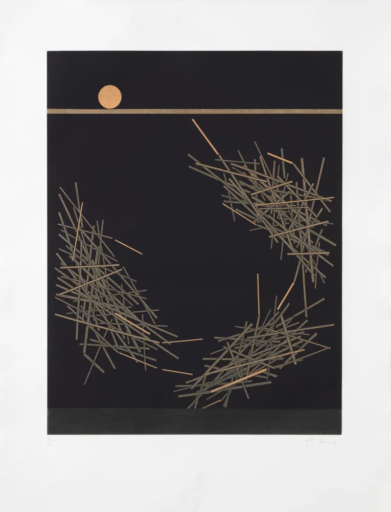 版画 Bury - Trois groupes de barres tournantes