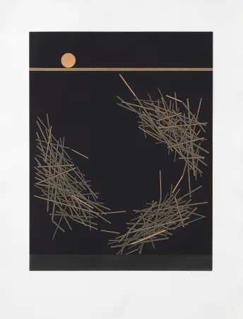 版画 Bury - Trois groupes de barres tournantes