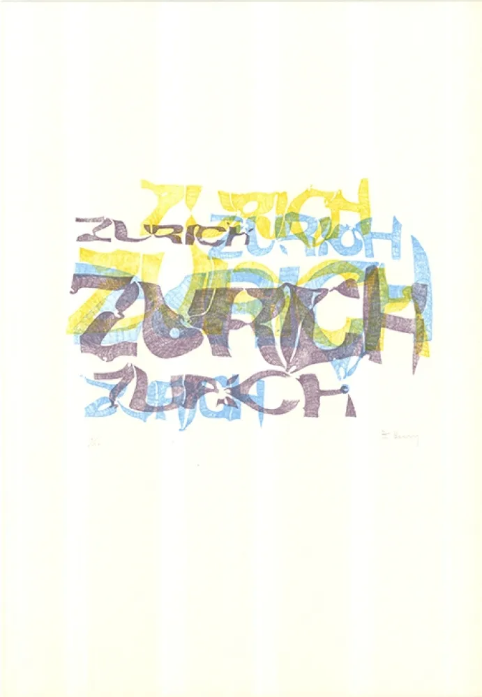 石版画 Bury - Zurich