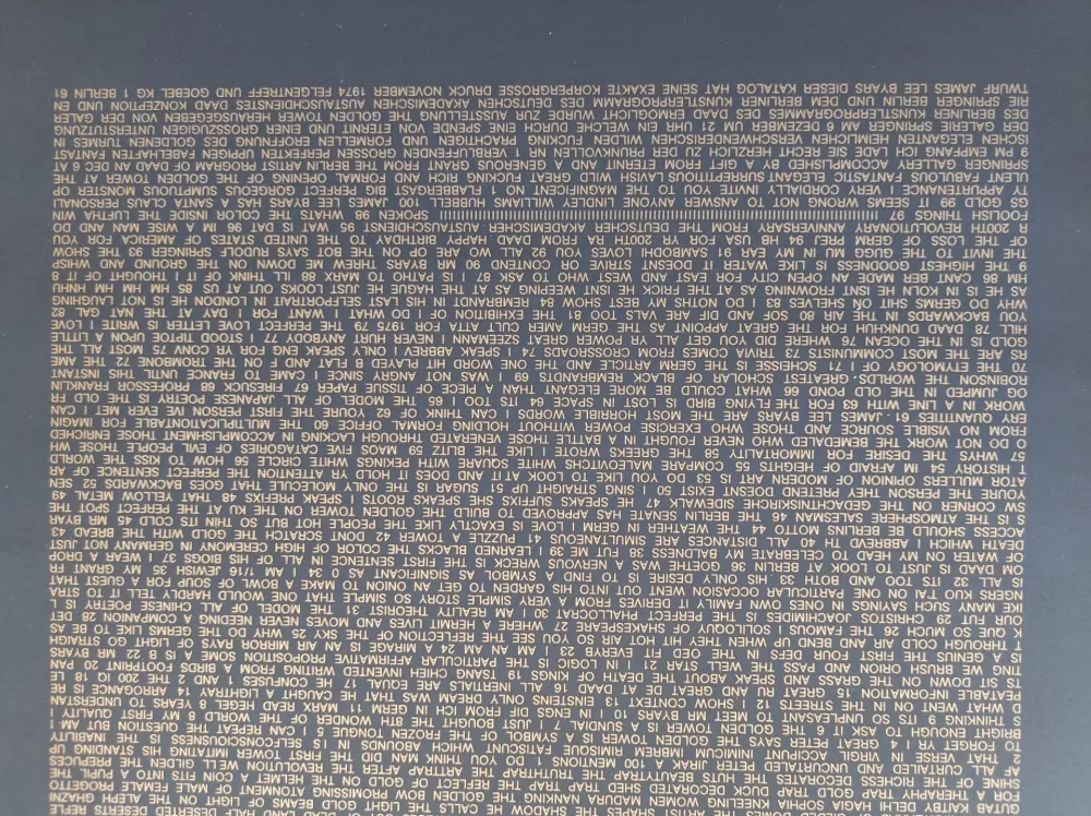 丝网印刷 Byars - The golden Tower, 1974. Diptychon. 