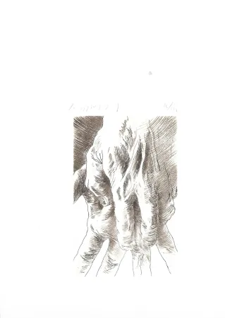 版画 Caballero - Etude de mains (1986)