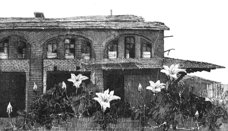 蚀刻版画 Cacciarini - Il giardino della fabbrica