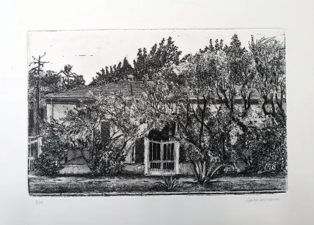 蚀刻版画 Cacciarini - Il villino
