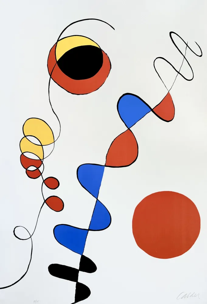 石版画 Calder - Alexander Calder- Couleurs enlaces dans le fil de fer