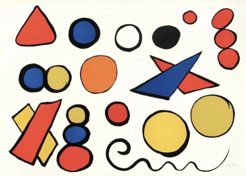 石版画 Calder - Alphabet Et Serpent
