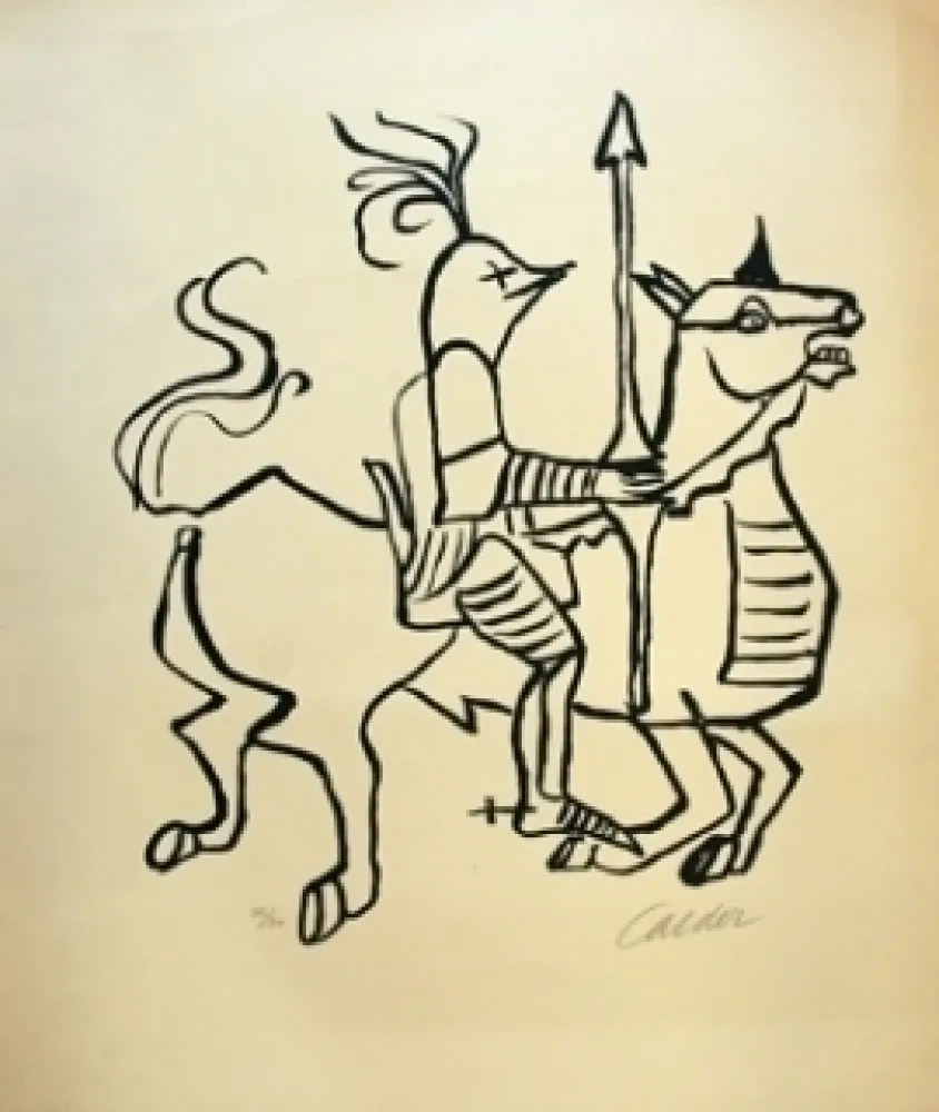 石版画 Calder - Chevalier