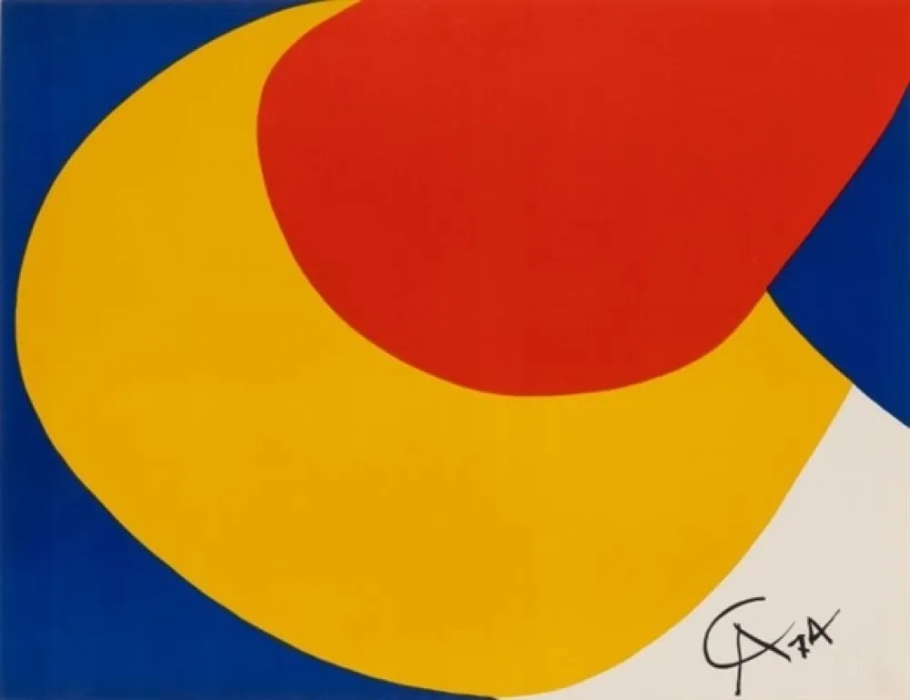 石版画 Calder - FLYING COLORS (planche 1) 1974. 