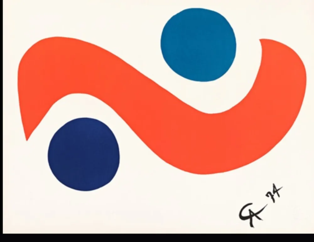 石版画 Calder - FLYING COLORS (planche 3) 1974