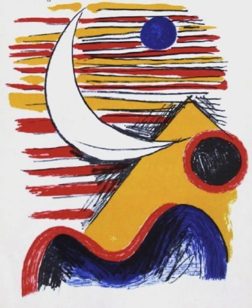 石版画 Calder - La lune et la Montagne