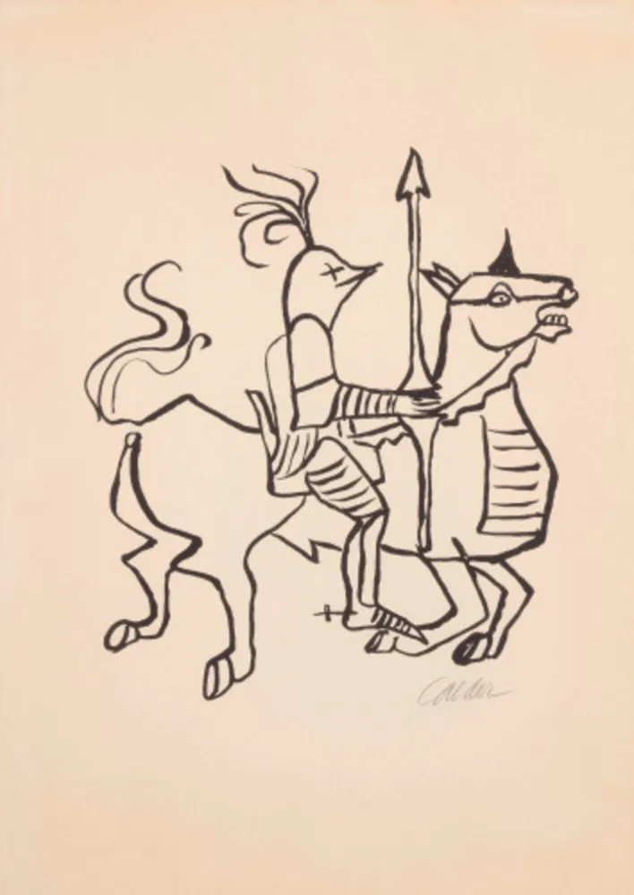 石版画 Calder - Le Chevalier