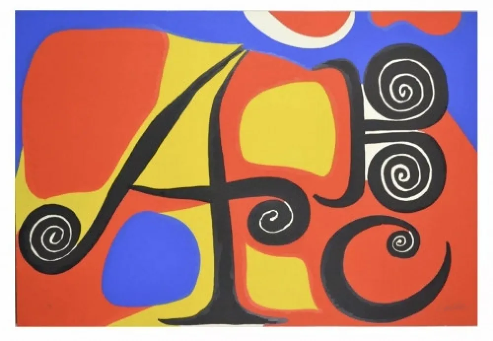 石版画 Calder - Le Lettres