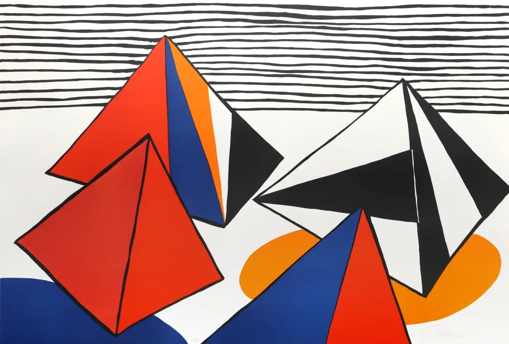 石版画 Calder - Les Pyramides Grandes