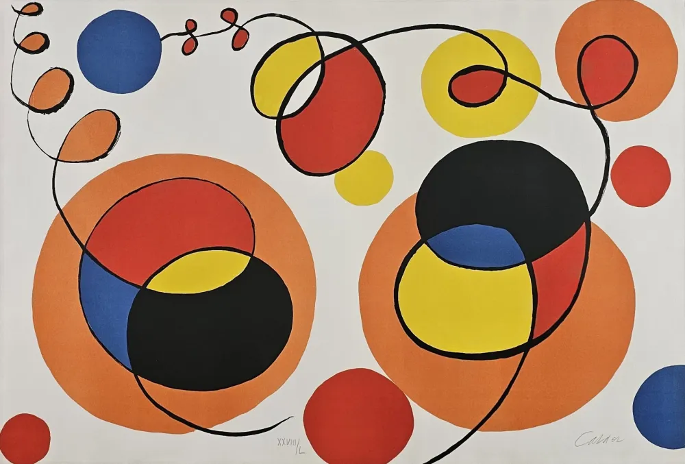 石版画 Calder - Loops and Spheres