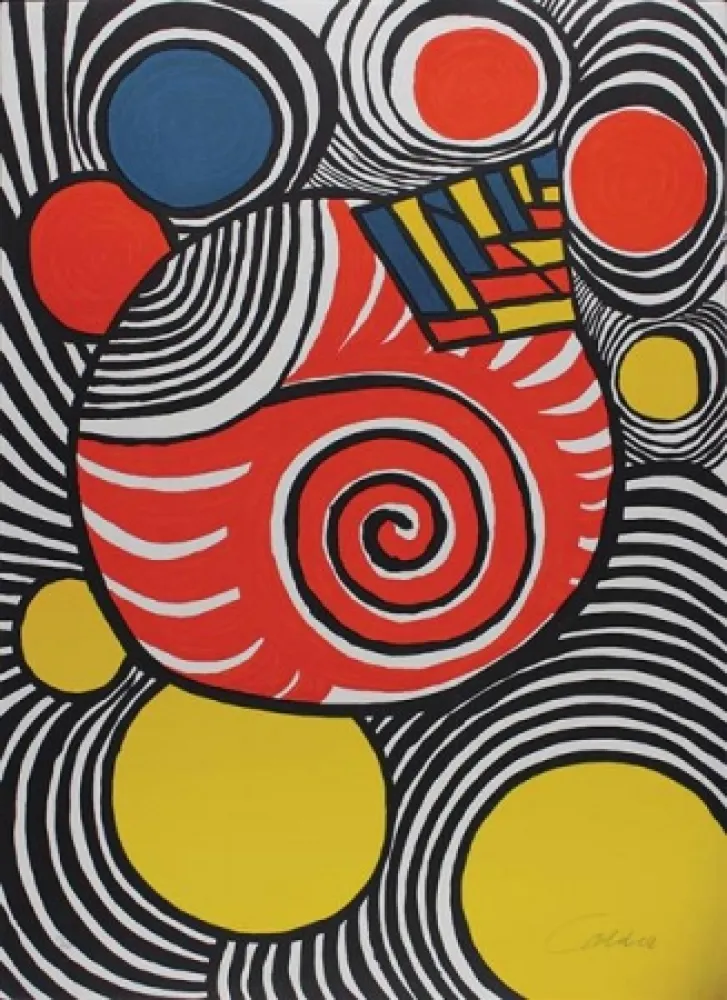 石版画 Calder - Spiral and Pyramid