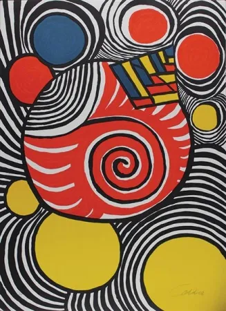 石版画 Calder - Spiral and Pyramid