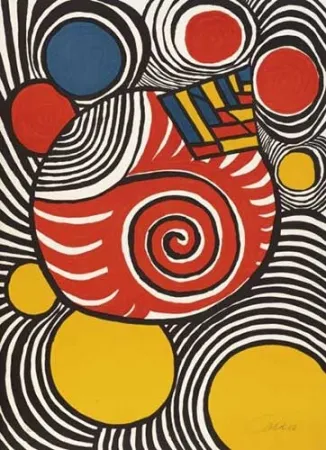 石版画 Calder - Spirales et pyramides