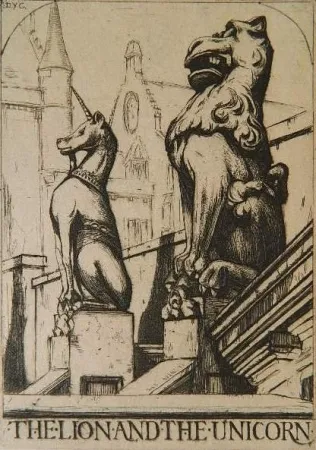 版画 Cameron - The Lion and the Unicorn