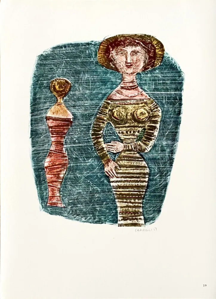 石版画 Campigli (After) - In giallo e in rosso