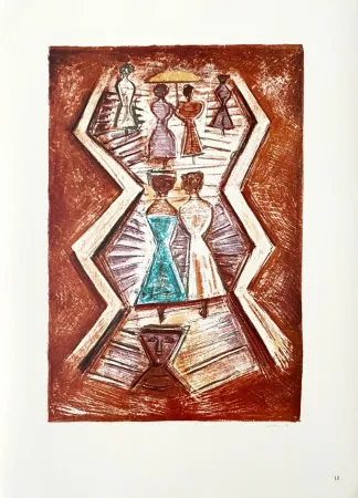 石版画 Campigli (After) - Scalinata