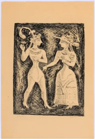 石版画 Campigli - Costumi Cretesi