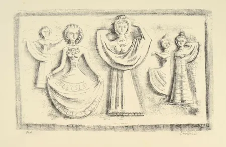 石版画 Campigli - DANZE NOTTURNE, 1944