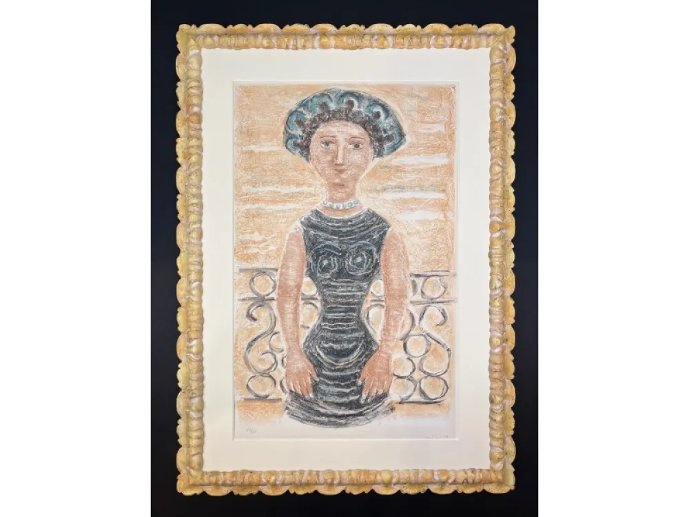 石版画 Campigli - Donna al balcone