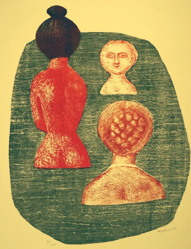 石版画 Campigli - Donne a Ischia