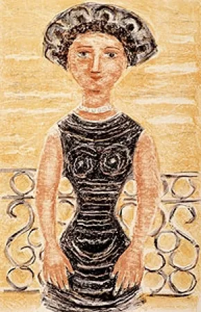 石版画 Campigli - Donne al balcone