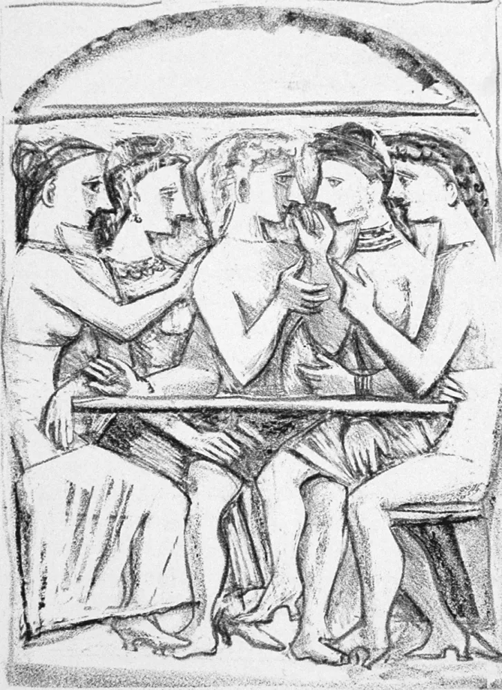 石版画 Campigli - Il pasto
