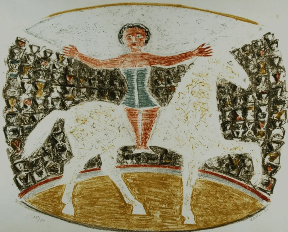 石版画 Campigli - La cavallerizza