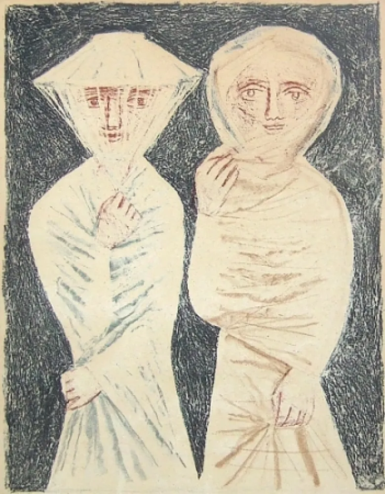 石版画 Campigli - La passeggiata / La promenade