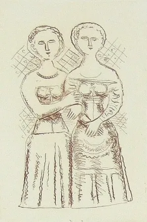 版画 Campigli - Le due donne