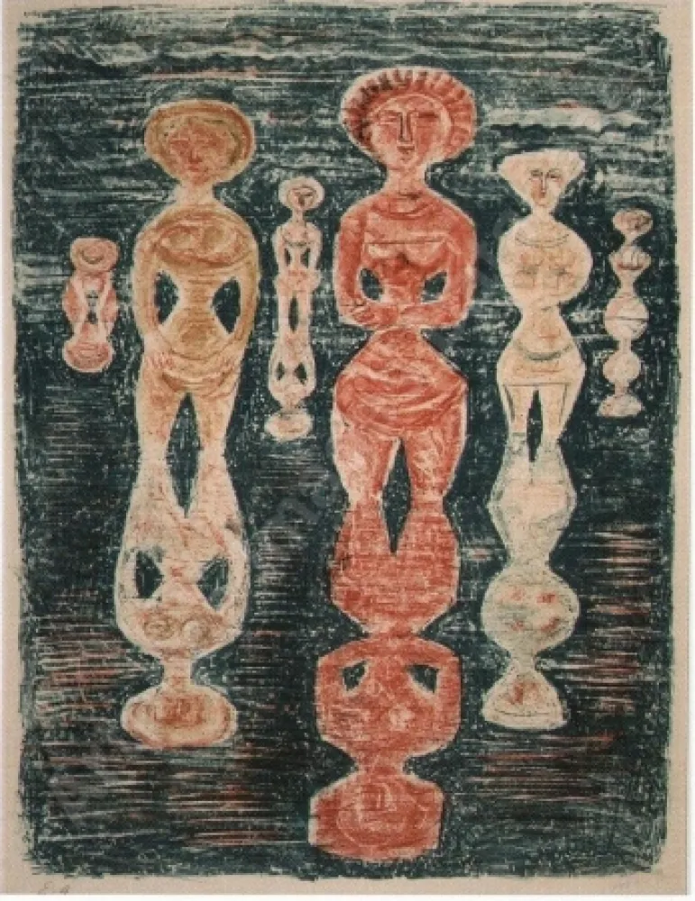 石版画 Campigli - Nelle risaie