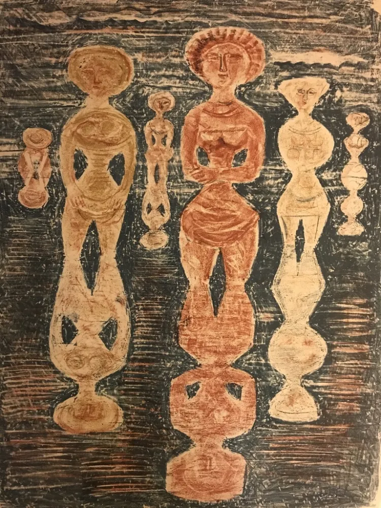 石版画 Campigli - NELLE RISAIE - Dans les Rizières