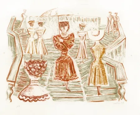 石版画 Campigli - Scalinata