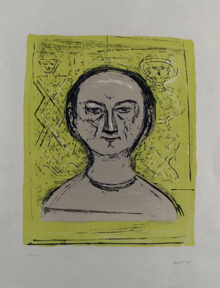 石版画 Campigli - Selbstbildnis / Self-Portrait