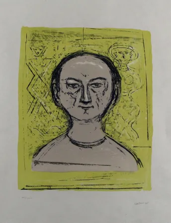石版画 Campigli - Selbstbildnis / Self-Portrait
