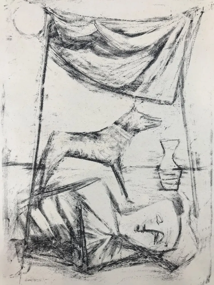 石版画 Campigli - SOTTO LA TENDA