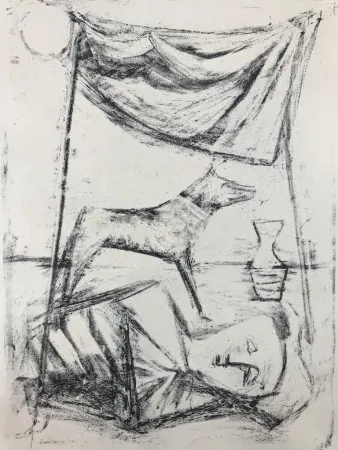 石版画 Campigli - SOTTO LA TENDA