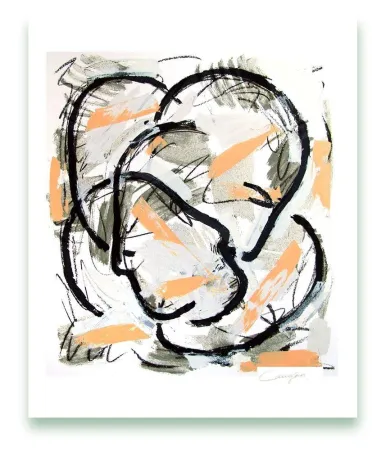 版画 Canogar - Escena urbana