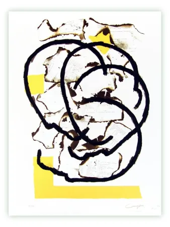 版画 Canogar - Escena urbana (sin título)