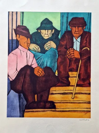 蚀刻版画 Cantatore - Gente del sud.