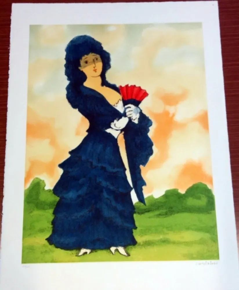 蚀刻版画 Cantatore - La spagnola